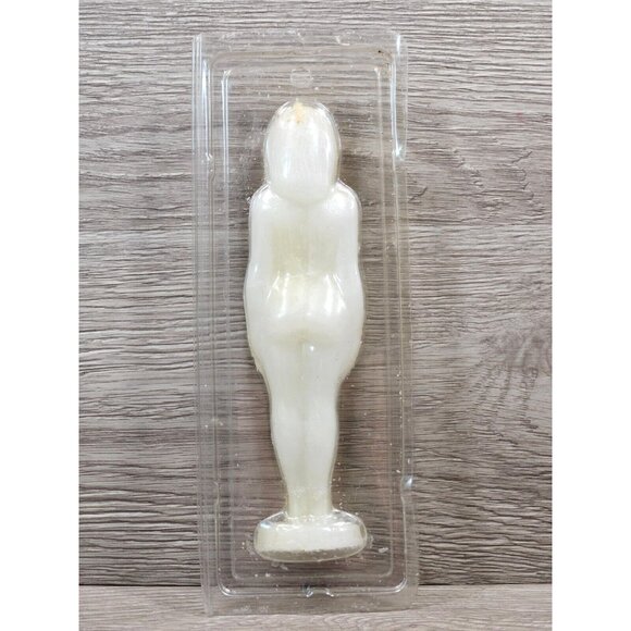 White Feamail Figure Image 7" Candle Blessing Protection Healing Spirituality - Picture 7 of 7